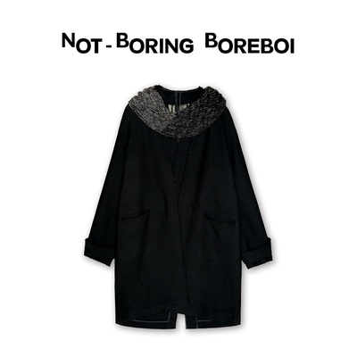 NBB进口羊毛围脖一体式大衣