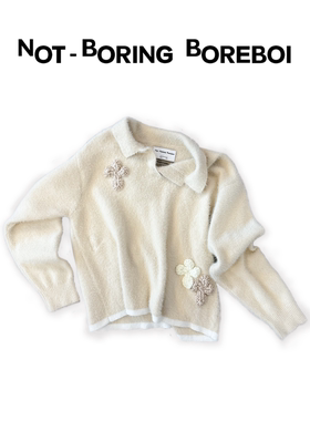 【官方正品】Not Boring Boreboi NBB 老钱风仿貂毛针织毛衣