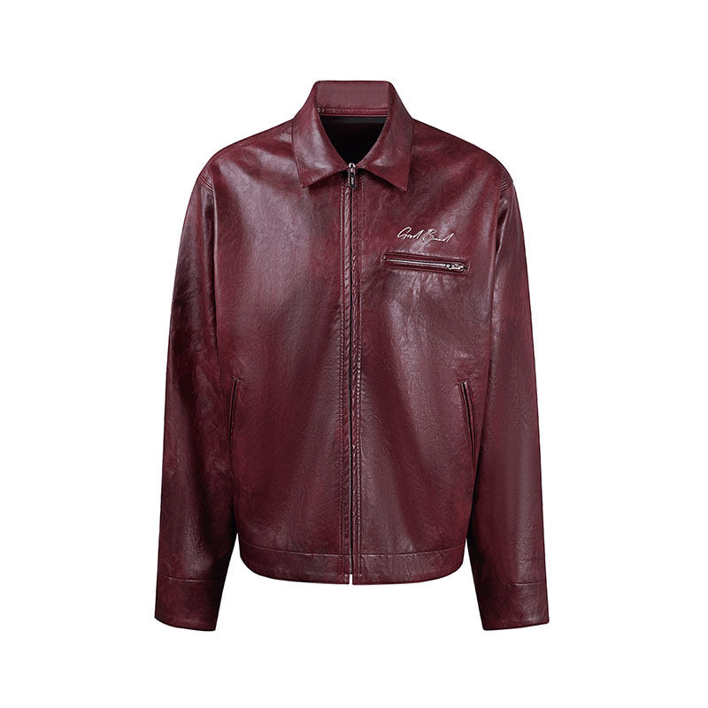 【官方正品】GOODBRAND 珍珠爵士夹克领宽松皮衣外套 男女同款
