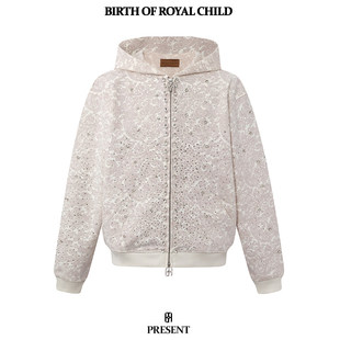 BIRTH ROYAL CHILD 腰果花珍珠拉链帽衫 BORC 官方正品