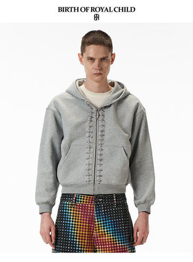 【品牌直发】BIRTH OF ROYAL CHILD BORC 手缝宝石帽衫180颗彩钻