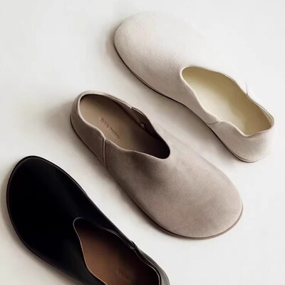 EpidePrefab老钱风羊皮革拖鞋