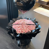 52朵99朵粉红玫瑰花束鲜花速递同城配送女友生日北京上海广州全国