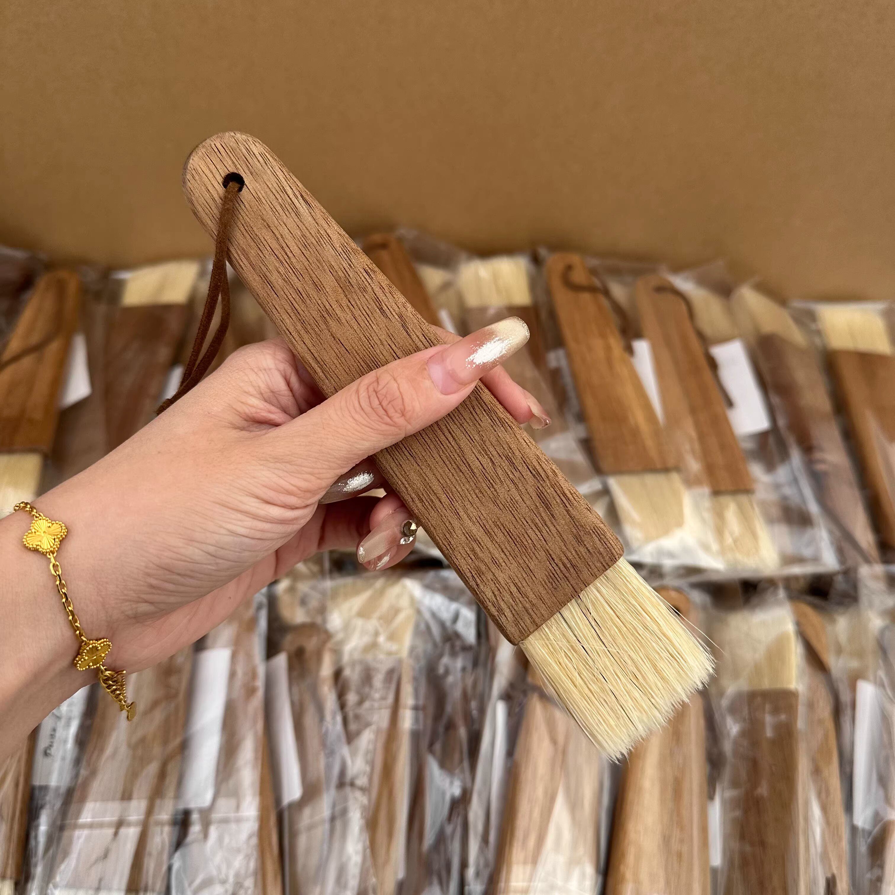优选家厨房天然棕毛油刷木柄刷子烧烤毛刷烘焙工具家用蛋液刷咖啡