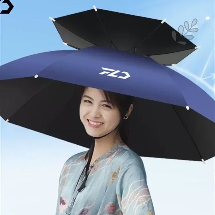 头戴式伞帽斗笠防紫外线钓鱼专用防雨遮阳采茶折叠夏季户外垂钓帽