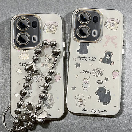 适用OPPOReno13手机保护壳新款Reno14蝴蝶结小狗12/11高级感10Pro+镜头膜9/8带挂绳7se全包防摔6/5G时尚爆款