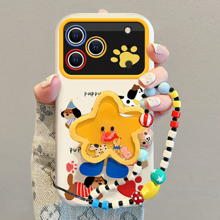 适用苹果17Promax手机壳16Plus狗狗爪子15Pro可爱卡通14新款女13个性创意12支架挂绳11保护套iPhone8/7大视窗