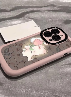 opporeno12手机壳a3Pro女新款a2玫瑰小兔a1小清新reno11可爱卡通风10Pro全包防摔9/8不会撞壳7se网红爆款外壳