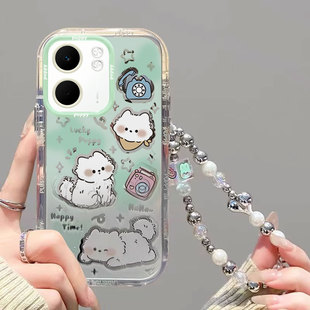 适用OPPOA5x手机壳A3Pro小白狗A2M可爱卡通A1女新款OPPO全包防摔A97透明软边A93s网红爆款A58个性创意A57软壳