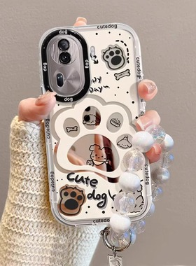 适用OPPORe手机保护壳RENO12高级感女10Pro+萌心狗爪reno9/8新款7se全包防摔find x7挂绳x6手錬x5泡芙k11软壳