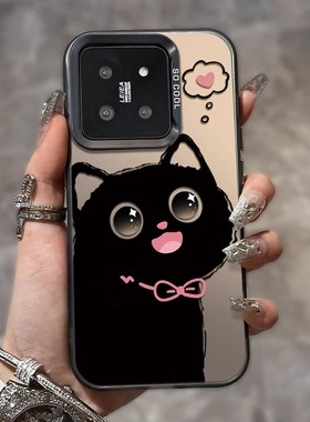 适用小米14手机壳女MIUI简约创意mi13全包防摔12x新款爱心猫咪12s可爱卡通风11ultra硬壳10s小清新civi4pro套