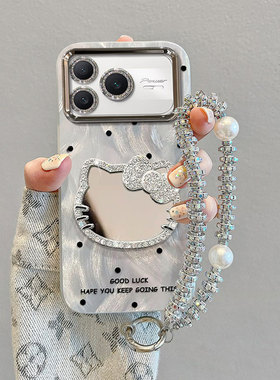 适用荣耀POWER2手机壳GTPro波点化妆镜honor华为荣耀X70i保护套X60全包防摔X50带手链x40镜头膜x30高级感女款