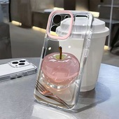 水晶苹果适用iPhoneX手机壳XS高级感XR透明XSmax苹果17Pro全包边7p防摔6s新款 苹果16promax网红爆款 14软壳