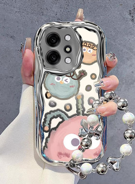 小怪兽适用OPPOReno14手机保护壳14Pro情侣款Reno13全包防摔12电镀银11带手錬10Pro+高级感reno9/8个性创意7s