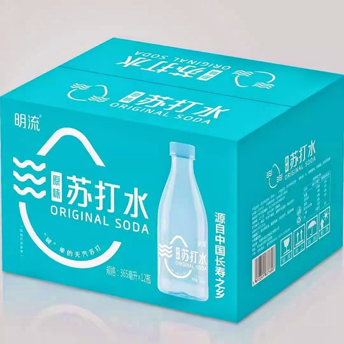 新包装【科维明流苏打水365ml*12】无糖无气弱碱性饮用水原味饮料