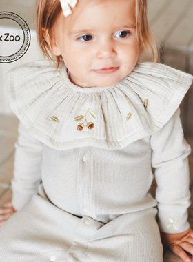 Elk Zoo婴儿口水巾6层纱布纯棉围嘴辅食围兜新生儿宝宝防吐奶围脖