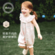 哈衣短裤 Elk Zoo婴儿连体衣女宝宝初秋甜美无袖 爬服背心花边衣服