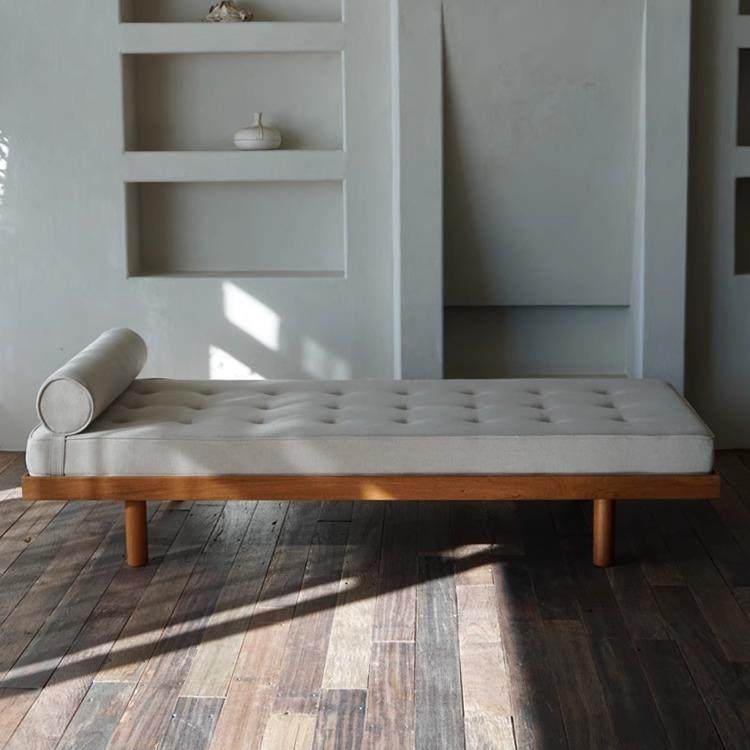 木纳实木沙发床卧室办公室午休床客厅1米2单人床沙发床折叠两用