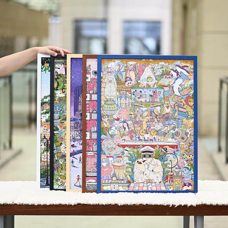 专业实木铝合金拼图相框5070简约现代装裱框1000片蓝色画框可定制,家居饰品,相框/画框,淘宝优惠券,粉丝福利购,淘宝优惠卷