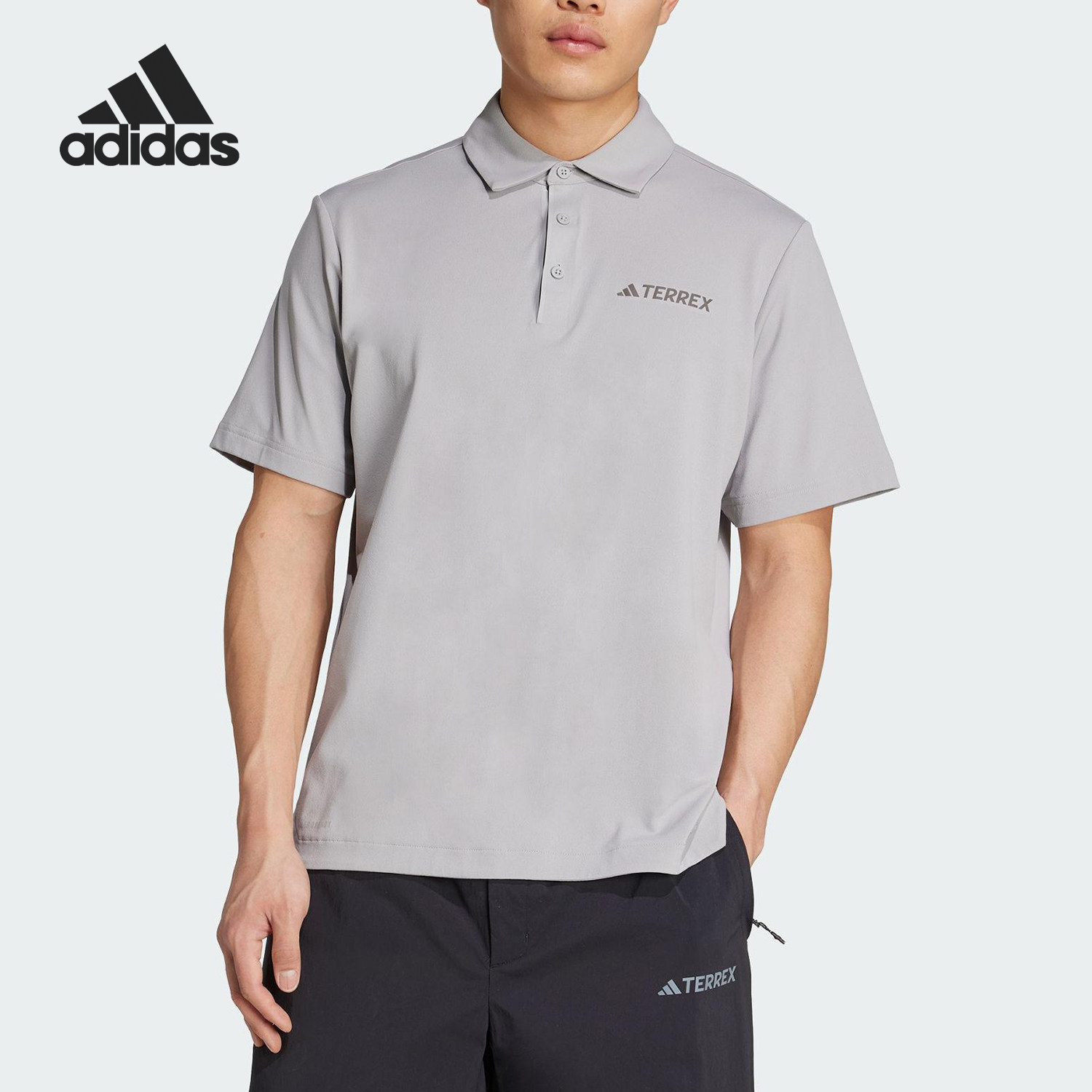Adidas/阿迪达斯正品夏季新款男士简约翻领短袖POLO衫JI8330