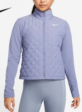 Nike/耐克正品女子反光拼接立领短款跑步运动棉服 DM1533-499