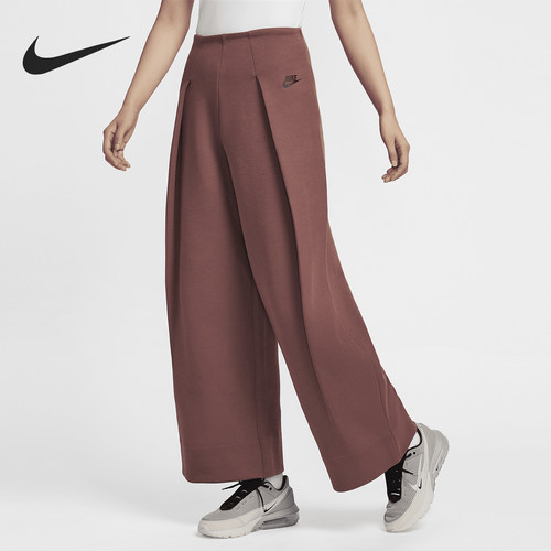 Nike/耐克正品冬季新款女士针织开衩高腰褶裥长裤FV8053-218