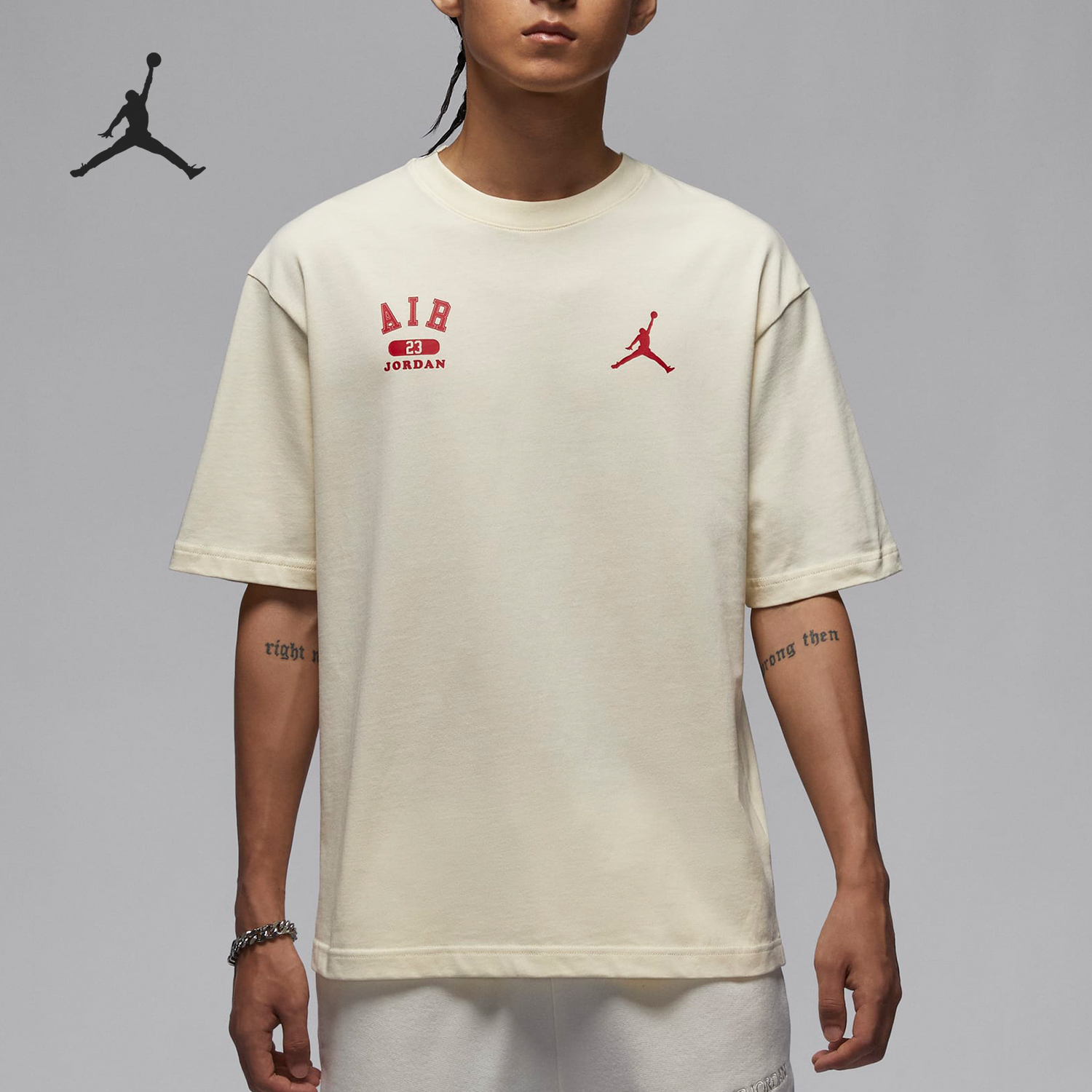 Nike/耐克正品JORDAN男士圆领透气宽松简约短袖T恤HQ1575-113