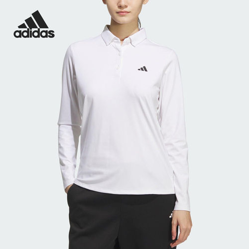 Adidas/阿迪达斯正品2025女士高尔夫运动长袖POLO衫JM3011