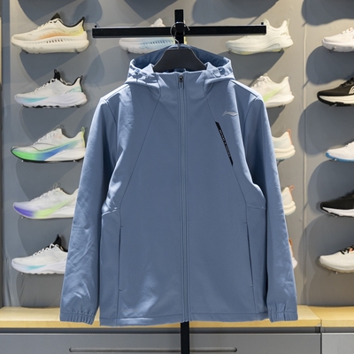 李宁正品健身系列男子宽松透气梭织拉链连帽夹克外套AFDVB33-7