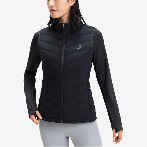 Asics/亚瑟士正品新款女士立领拉链保暖无袖羽绒马甲2032D126-001