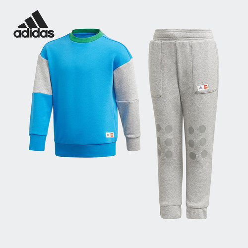 Adidas/阿迪达斯正品2025小童潮流时尚宽松圆领运动套装GN6828