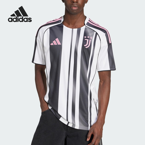 Adidas/阿迪达斯正品2025夏季款男士足球条纹运动短袖JJ4320
