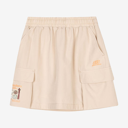 Skechers斯凯奇正品漫步系列女童口袋松紧腰半身裙L223G017-01CG