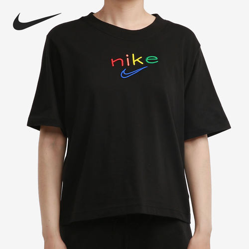 nike刺绣运动t恤正品2021年新款