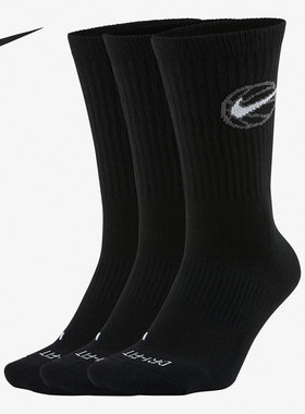 Nike/耐克正品 新款男子速干高筒运动篮球袜（3 双装）DA2123-010