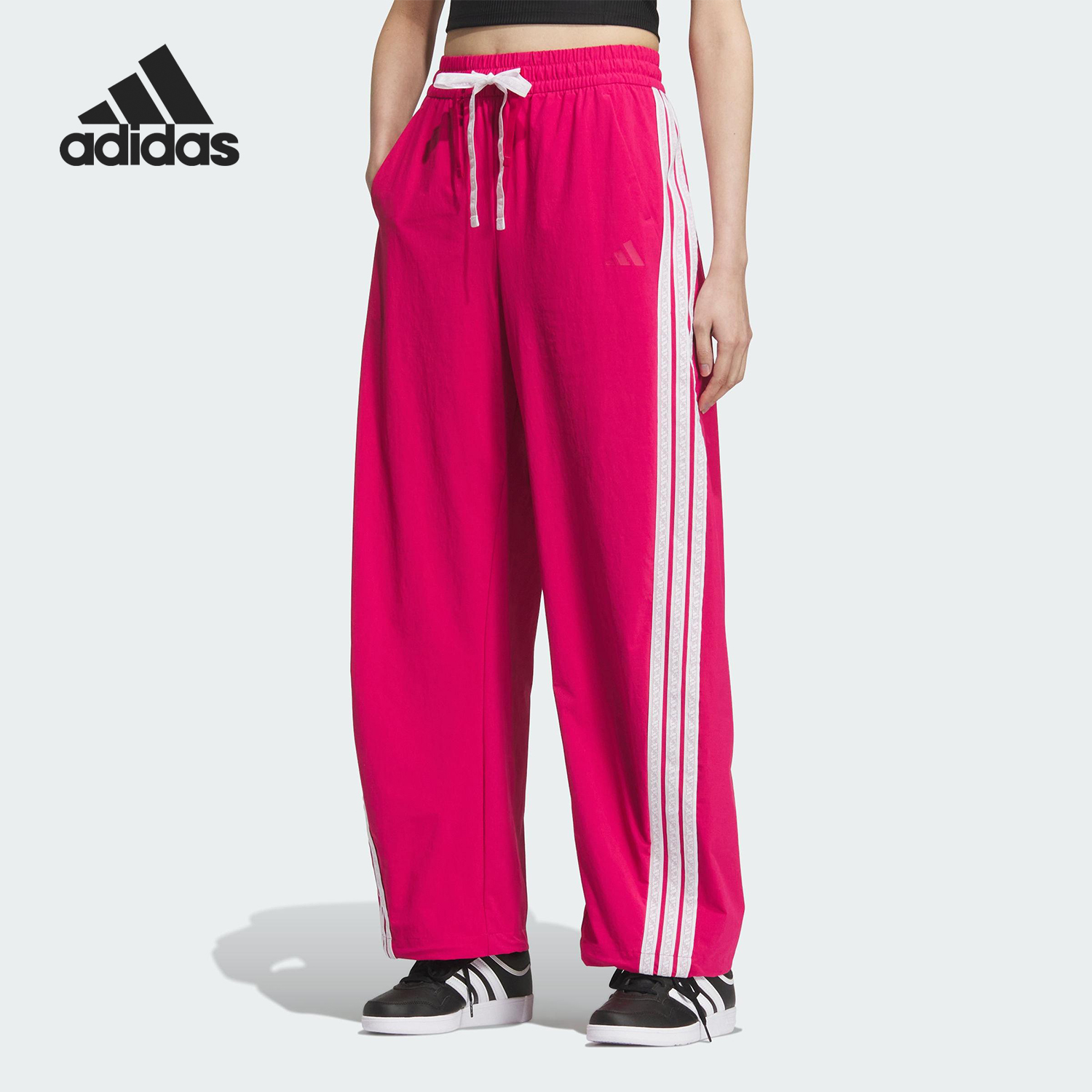 Adidas/阿迪达斯正品2025夏季女士梭织宽松运动香蕉裤KB5225