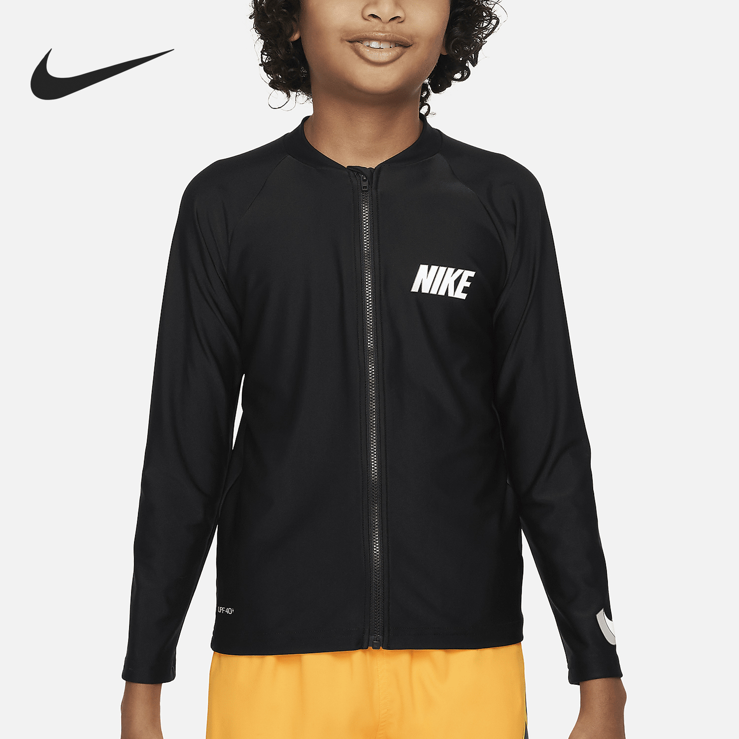 Nike/耐克正品新款大童男孩拉链防晒亲肤长袖外套FZ6552-010