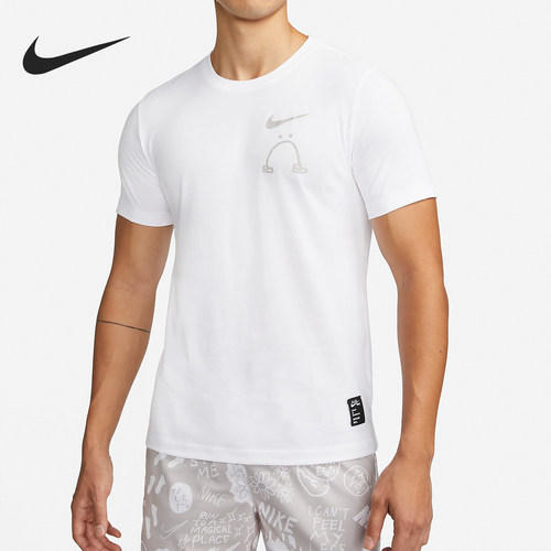 Nike/耐克正品夏季男女款休闲印花透气圆领短袖T恤AO0624-100