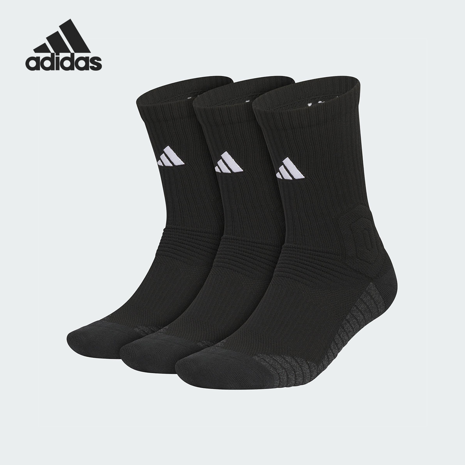 Adidas/阿迪达斯正品2025新款男女针织运动袜三双装KE7806 - 实物图