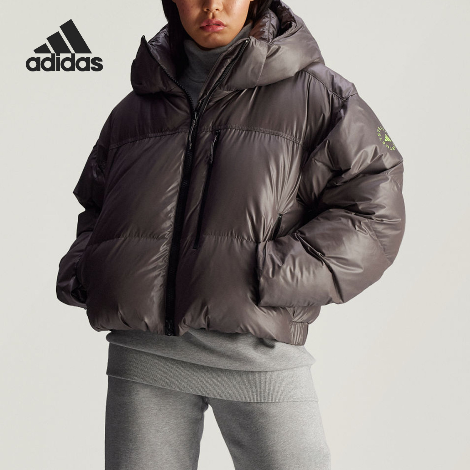 Adidas/阿迪达斯正品SMC联名女士防风透湿宽松连帽棉服IW9841