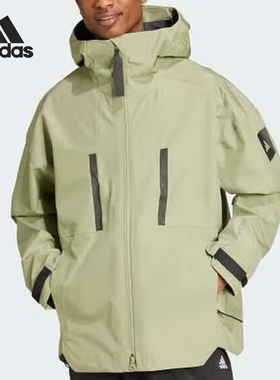 Adidas/阿迪达斯正品当季新款男士户外连帽冲锋衣JG3983