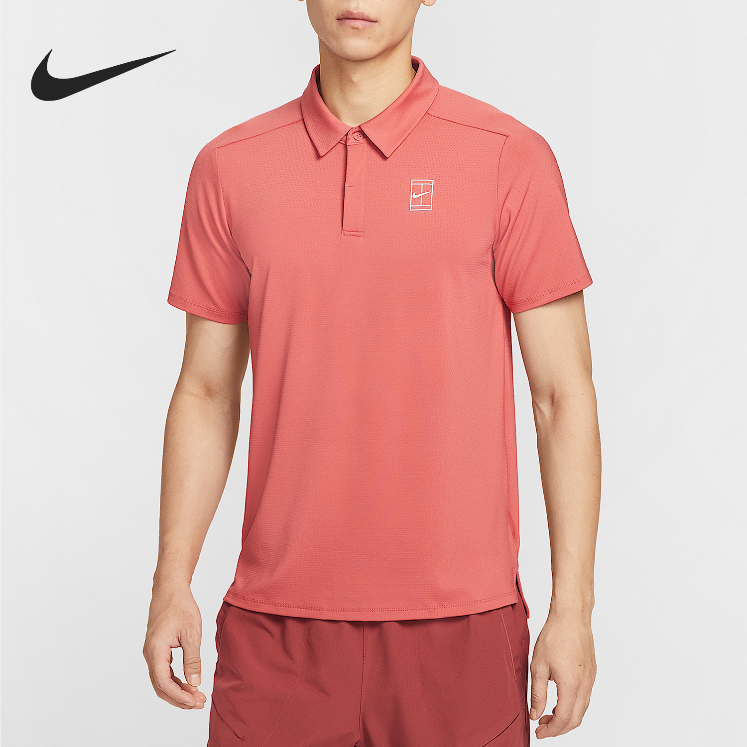 Nike/耐克正品夏季男士轻盈透气翻领网球运动短袖FZ6908-655