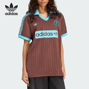 JY3542 三叶草女士宽松翻领复古POLO衫 Adidas 阿迪达斯正品