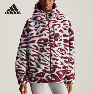 Adidas/阿迪达斯新款女士.仿羊羔绒时尚豹纹外套IW3841