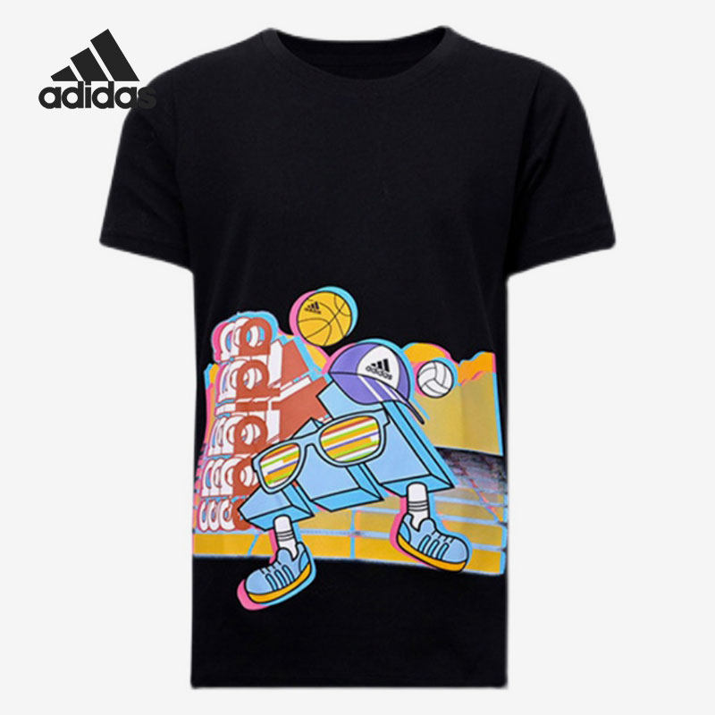 Adidas/阿迪达斯正品当季新款卡通动漫小童运动短袖T恤HE0027