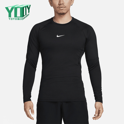 Nike/耐克正品Pro Warm男士运动薄绒拼接速干长袖T恤FB7983-010