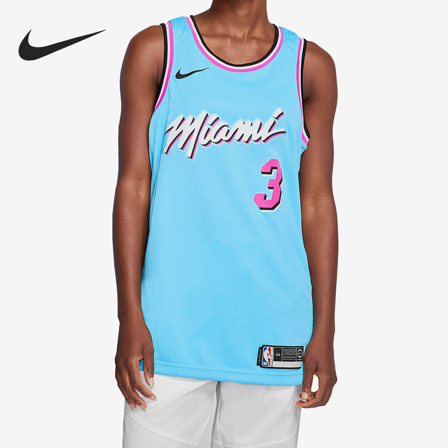 Nike/耐克正品新款男子韦德热火队3号透气篮球运动球衣AV4650