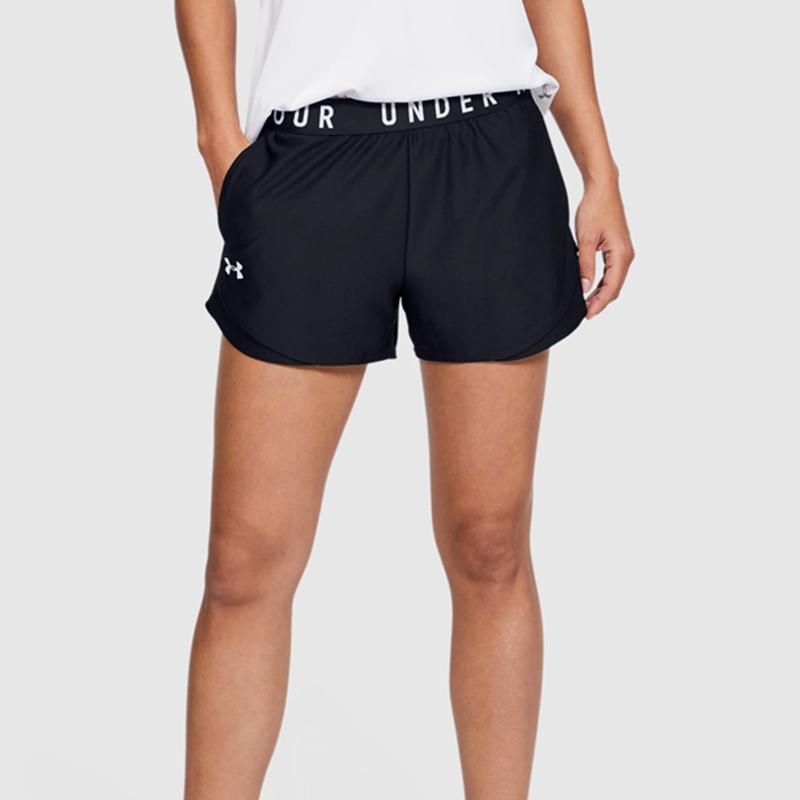 UA/安德玛正品新款女士训练运动休闲字母印花透气短裤1344552-001