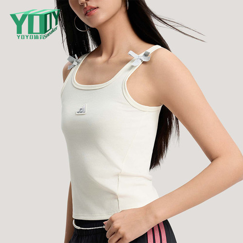 Adidas/阿迪达斯正品三条纹舞动系列女士经典运动休闲背心KS0043
