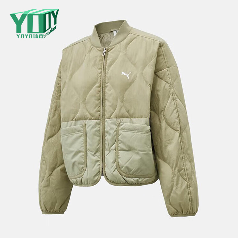 Puma/彪马正品含羽绒外套新款女浅绿色柔软经典夹克外套635502-82